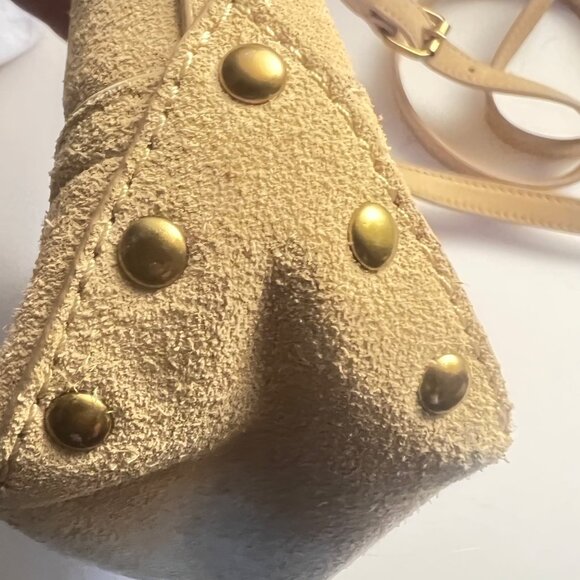 J.CREW Mini Montauk Suede Leather Purse Tan Stadium Concert - Picture 3 of 13